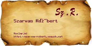 Szarvas Róbert névjegykártya