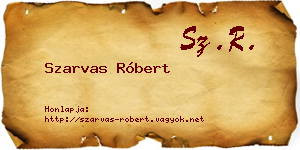 Szarvas Róbert névjegykártya