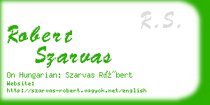 robert szarvas business card